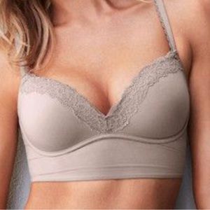 Body by Victoria Wireless Padded Easy Long Line Bra ~ Gray Taupe Mauve ~ Sz 36C